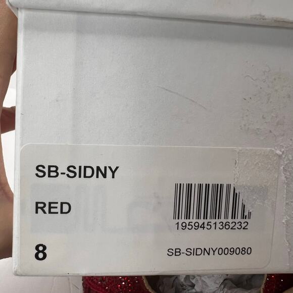 Betsey Johnson Sb-Sidny Rhinestone/Jeweled Sneakers Red Women 8M Tried On - Picture 10 of 10
